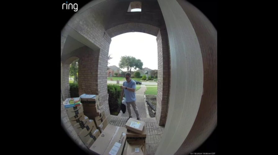 Amazon shopping enthusiast shocks husband with porch full of packages