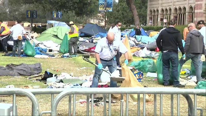 Cleanup efforts underway at UCLA after police clear anti-Israel encampment