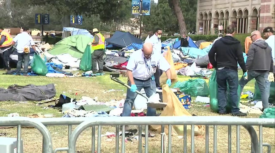 Cleanup efforts underway at UCLA after police clear anti-Israel encampment