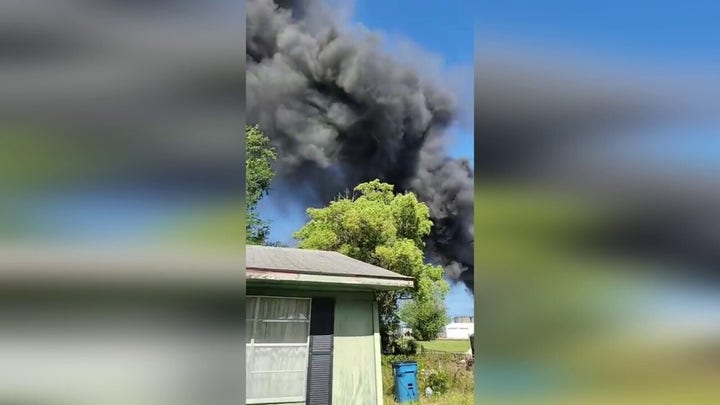 Georgia county issues evacuation order for area around plastic resin plant after massive fire breaks out