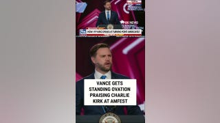 Vance gets STANDING OVATION praising Charlie Kirk at AmFest