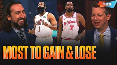 All eyes on James Harden, Kevin Durant and Nick Wright during NBA playoffs 😅 will Knicks get the job done? | First Things First