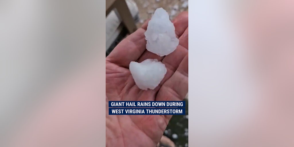 'RAISING HAIL': A thunderstorm in West Virginia brought a flurry of large hail along its path