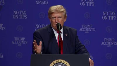 Trump calls Democratic socialist candidate 'full of s---' during Nevada remarks