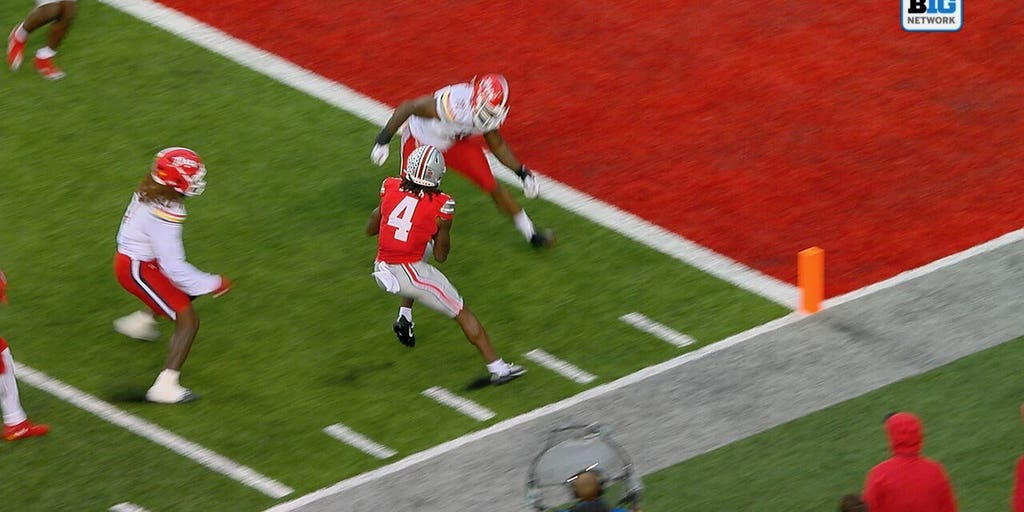 Julian Sayin connects with Jeremiah Smith for 33-yard TD, giving Ohio State lead over Maryland