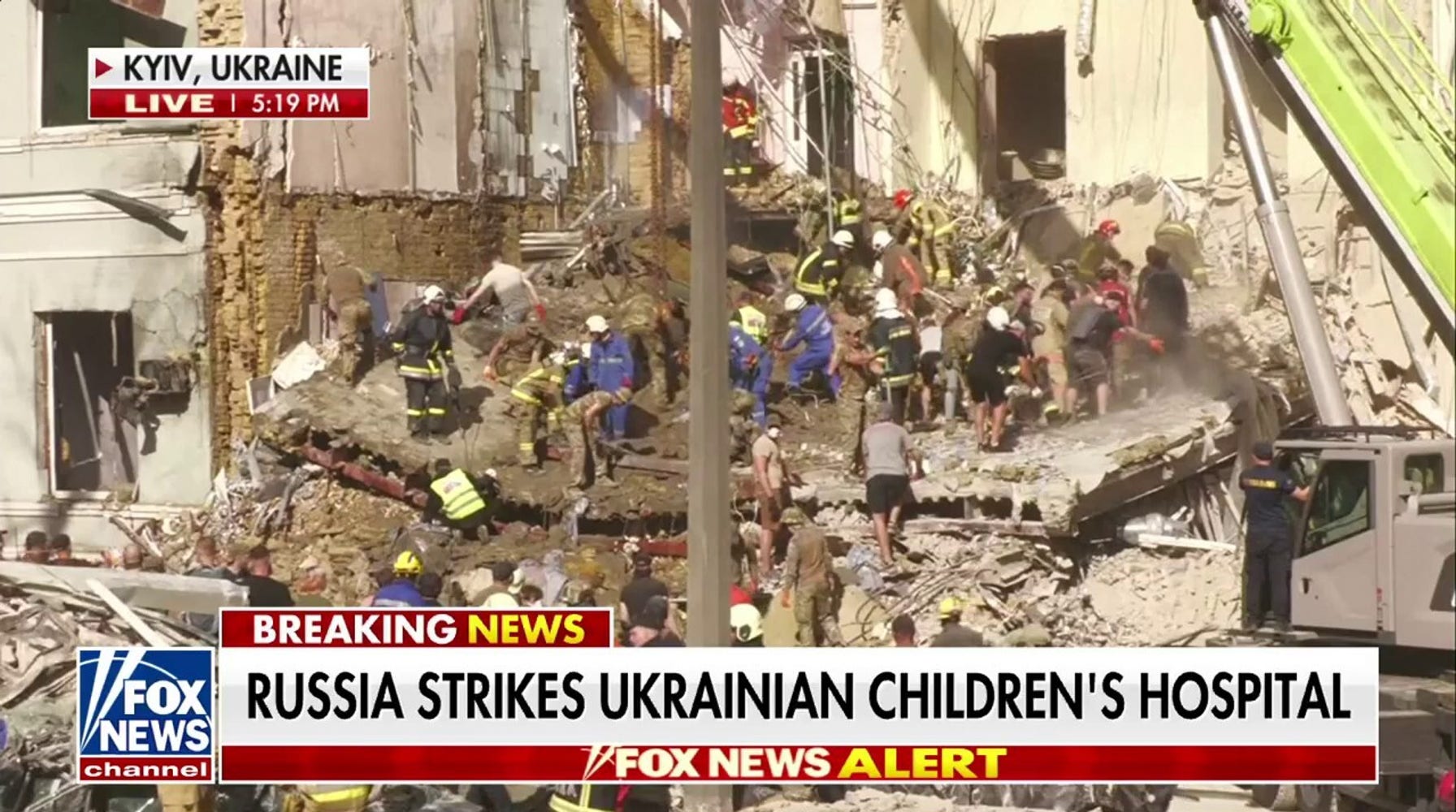 Russian Missile Strike Targets Children's Hospital in Kyiv, Killing and Injuring Dozens