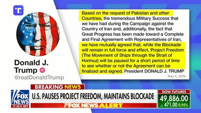 Trump pauses 'Project Freedom' for Iran deal, warns of 'generational destruction'