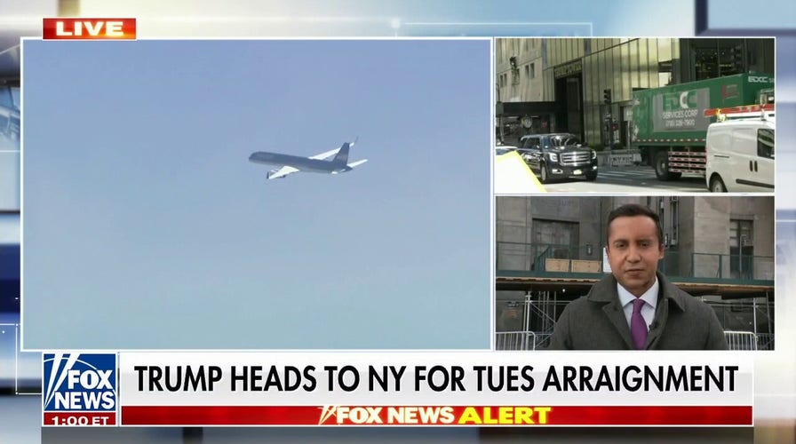 Trump heads to New York ahead of Tuesday arraignment
