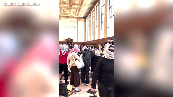 Pro-Hamas protesters occupy library on Columbia University Campus