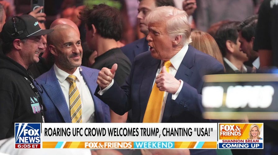 Roaring UFC crowd welcomes Trump, chanting 'USA!'