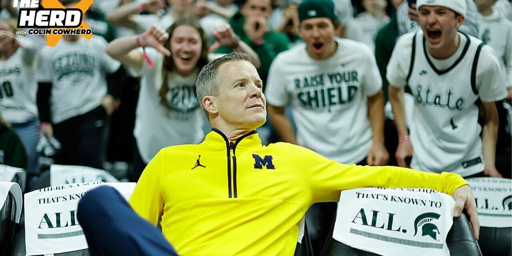 Michigan HC Dusty May on 'enjoying' viral moment when he sat in front of Michigan State's student section | The Herd