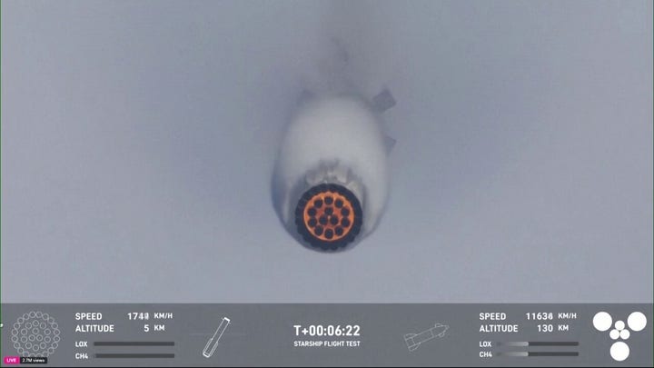 Starship Flight 7 launches.