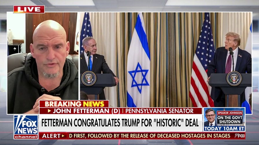 Fetterman 'optimistic' about longevity of Trump-brokered Gaza peace deal