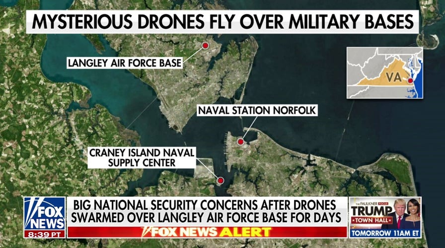 Mystery drones flew over US military bases for 17 days