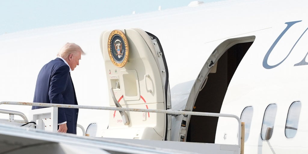 MOMENTS AGO: President Trump talks to reporters as he returns to DC