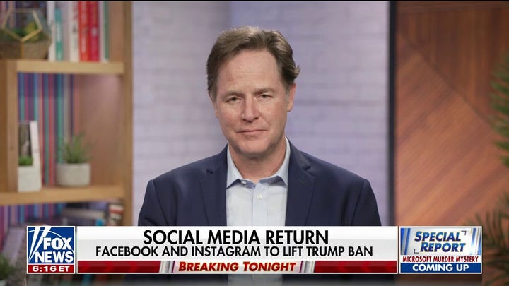 Meta president for global affairs Nick Clegg: Trump can use Facebook and Instagram again