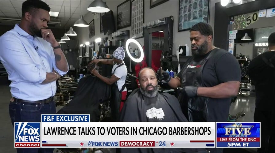 Lawrence Jones talks to voters in Chicago barbershops: 'A 50-50 race'