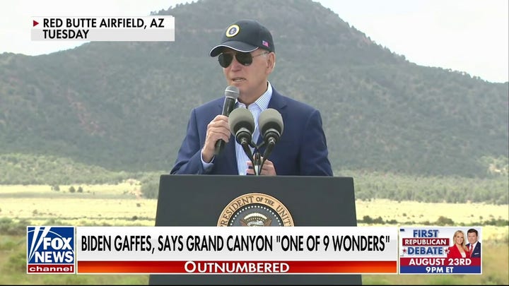 Biden mistakenly calls Grand Canyon one of the world's 9 wonders