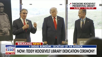 President Trump cuts ribbon to dedicate Theodore Roosevelt Library