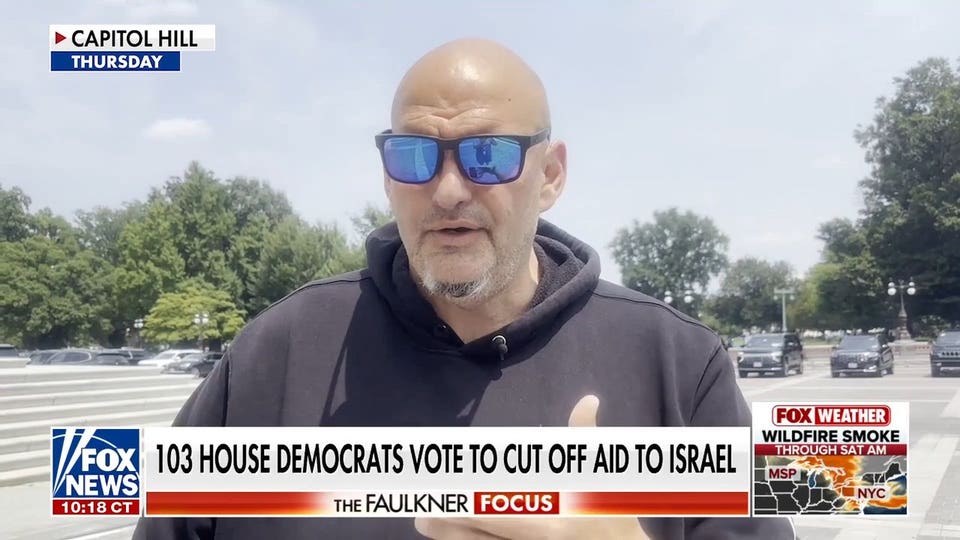 Democrats' Israel divide looms over midterms as Fetterman draws red line