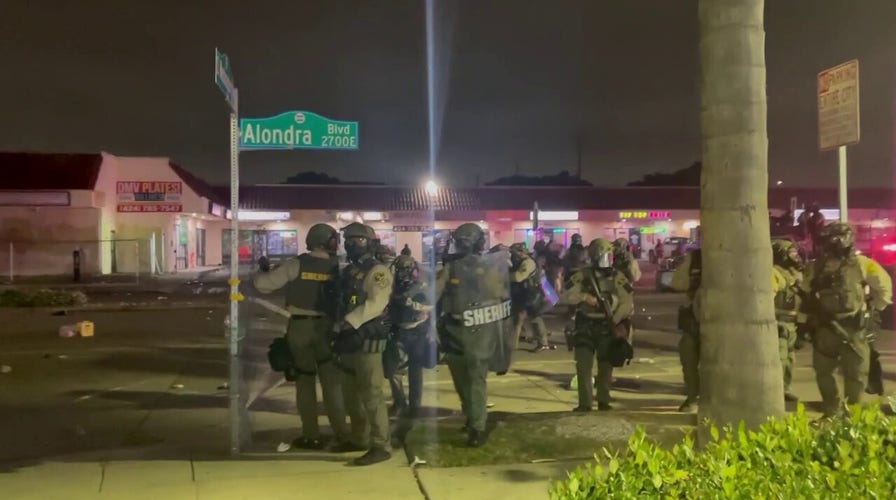 Officers fire non-lethal projectiles during anti-ICE protests in Los Angeles