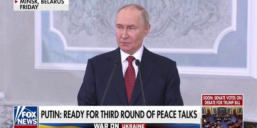 Putin says Russia is ‘ready’ for third round of peace talks with Ukraine as war continues