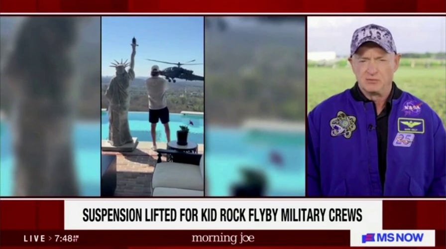 Mark Kelly sides with Hegseth connected  lifting suspension of formation  unit  that did fly-by extracurricular  Kid Rock's mansion