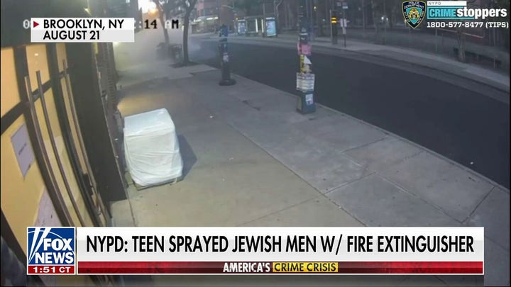 Teen charged with hate crime after spraying Jewish men with fire extinguisher