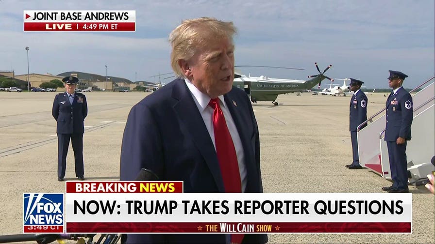President Trump takes reporter questions