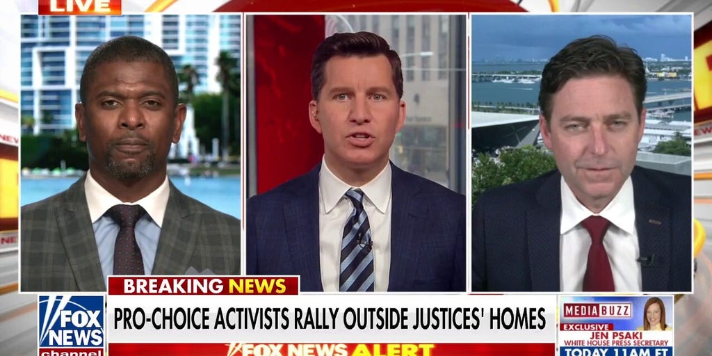 Prochoice protesters rally outside the homes of Supreme Court justices