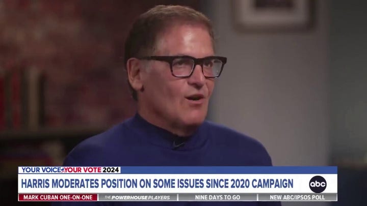 Mark Cuban shrugs off Harris moderating positions: Ive changed a lot of positions too