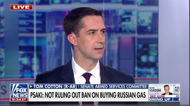Sen. Cotton on Biden’s SOTU address: I hope he announces no more half-measures on Russian sanctions