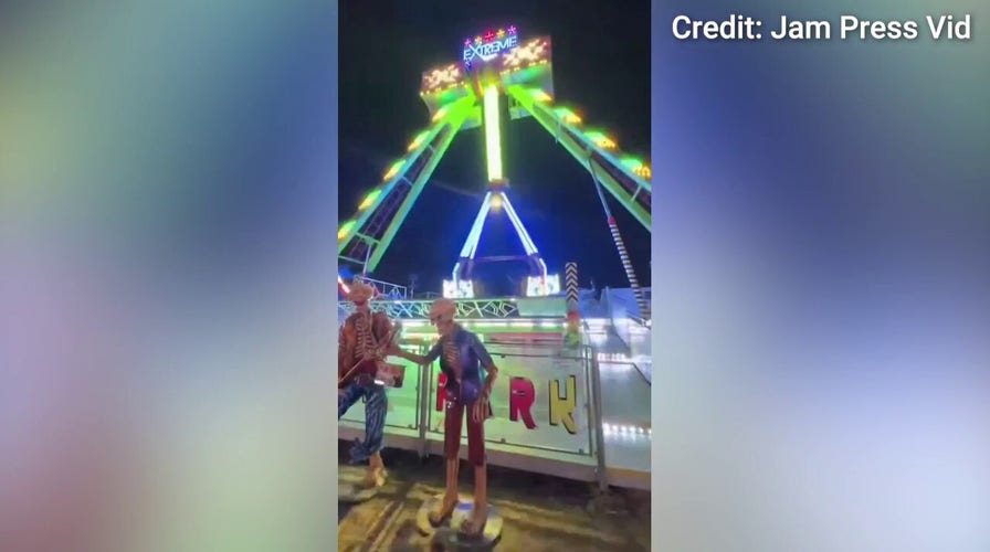 Terrifying video shows moment cars break off amusement park ride, injuring 10