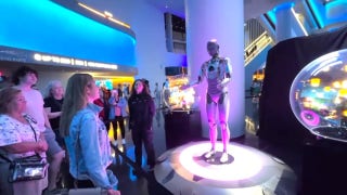 Visitors interact with humanoid robot at the Sphere in Las Vegas - Fox News