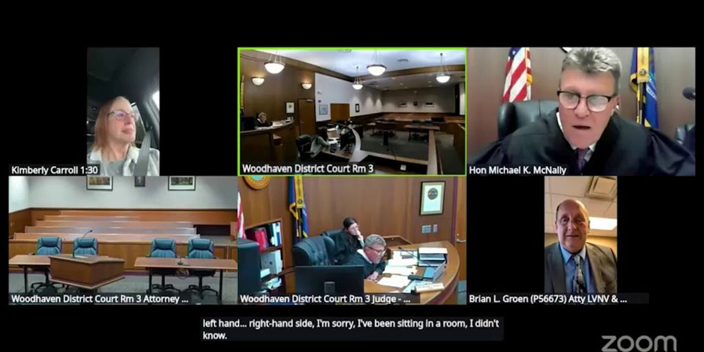 Judge grills woman who logs into Zoom court from car