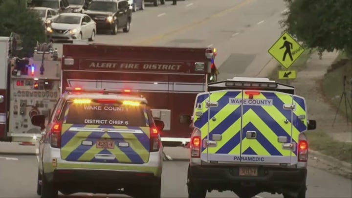 Video shows first responders at the scene of an active shooting situation in Raleigh, North Carolina