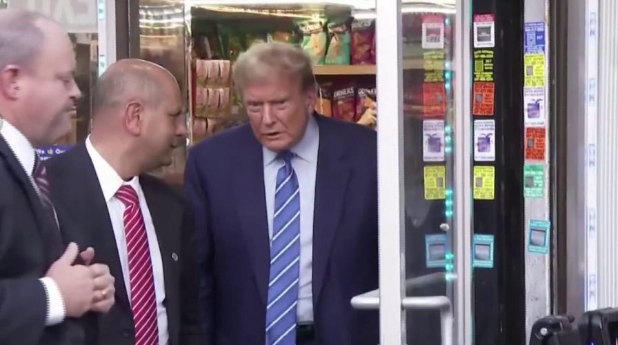 Trump visits NYC bodega, blasts trial