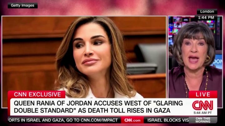 CNN's Amanpour says ‘rest of the world’ agrees with Queen of Jordan that there is one-sided support for Israel
