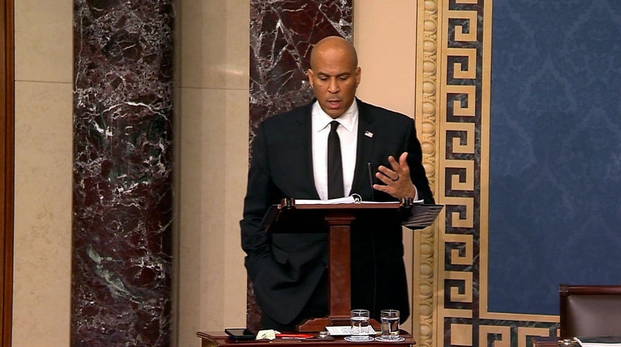 WATCH LIVE: Sen Cory Booker speaks through the night on Senate floor in protest of Trump