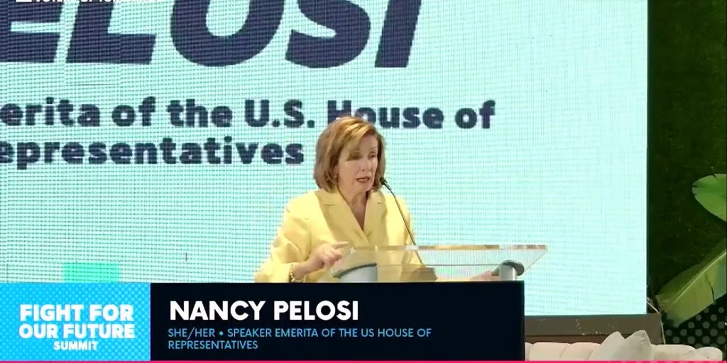 Former House Speaker Nancy Pelosi addresses young voters at DC summit