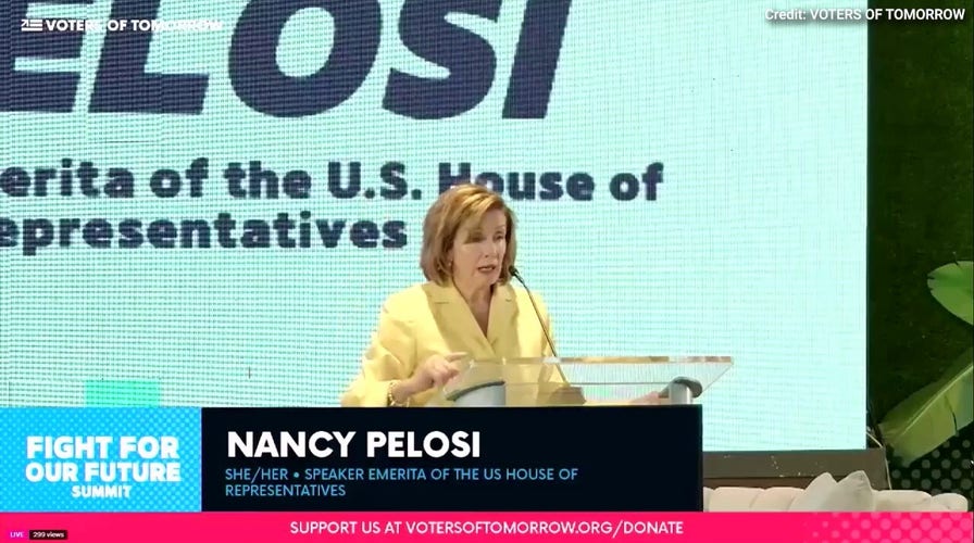 Former House Speaker Nancy Pelosi addresses young voters at DC summit