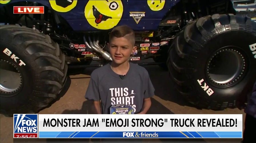 St. Jude patient surprised with Monster Jam truck featuring his artwork