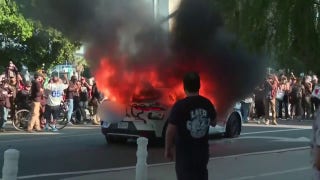 ICE protesters in Los Angeles torch police vehicles