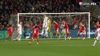 Bosnia and Herzegovina's Edin Džeko heads in equalizer against Wales