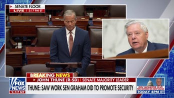 Senate Majority Leader John Thune pays tribute to Lindsey Graham: 'He died with his boots on'