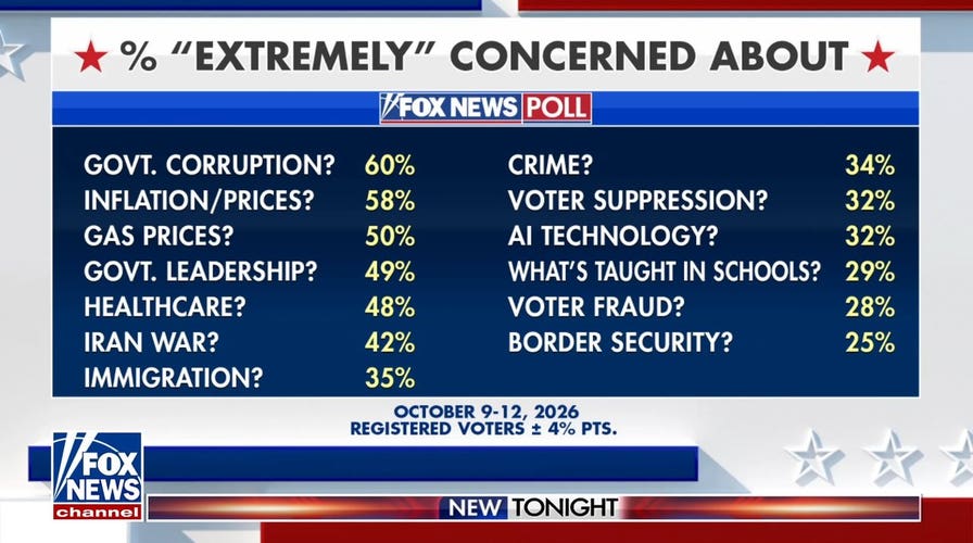 Fox News poll reveals top voter concerns as midterm elections enter final stretch