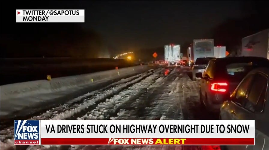 Drivers trapped on Virginia interstate for hours as temperatures plummet