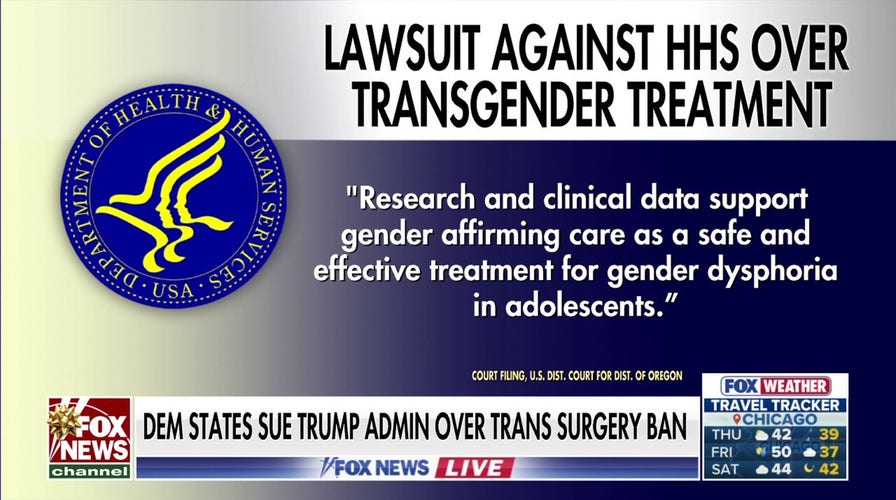 Democratic states file lawsuit against Trump administration over trans surgery ban