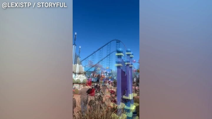 Amusement park guests forced to climb down stalled roller coaster in tense mid-ride evacuation