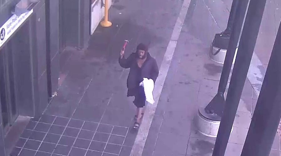 Seattle man moments before allegedly attacking multiple people at a light rail station with a hammer